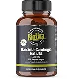 Garcinia Cambogia Extrakt Bio hochdosiert 120 Kapseln - 2 Monatsdosis - vegan - Malabar Tamarinde - hergestellt und kontrolliert in Deutschland - Biotiva