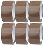Crimson Starfish 6 x Packband Braun Rollen 48mm x 66m | Verpackungsbänder für Pakete, Kisten, Versand | Klebeband für Pakete & Paketklebeband Braun | Umzugsbedarf