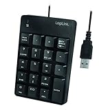 LogiLink ID0184 Numerische Zusatztastatur mit USB-Anschluss mit LED-Aktivitätsanzeige Schwarz