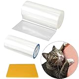 Kratzschutz Katze Tape 20cm x 3m, Kratzschutz Sofa Katze, Selbstklebend Kratzschutzfolie Transparent, Möbel Protector Katzenmöbel Schutz Kratzpads für Möbel Couch Tür Wand Kratzschutz