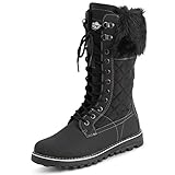 Polar Damen Schnee Dauerhaft Draussen Thermal Winter Warm Wasserdicht Mitte Wade Stiefel - Schwarz - UK6/EU39 - YC0376