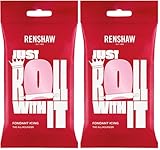 Renshaw Zuckerpaste, Rollfertige Zuckerpaste für Torten - Rosa, 1 kg (Packung mit 2 Stück)