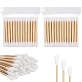 200 Stück Wattestäbchen,Ohrenstäbchen Wattestäbchen Bambus Ohrstäbchen Bambus Wattestäbchen Cotton Buds,Alternative für Papier Wattestäbchen Biologisch Abbaubar Umweltfreundliche
