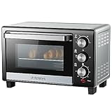 Mini Backofen 15 Liter | Pizzaofen | Minibackofen | 60 min Timer | 100°-230°C | 1200 Watt | Backofen | Krümelblech | Mini Oven | Camping Ofen | Kleiner Backofen | Energiesparend