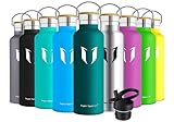 Super Sparrow Trinkflasche Edelstahl - 500ml - Auslaufsicher Thermoskanne, BPA-Frei Wasserflasche - Kohlensäure Thermosflasche für Kinder, Sprudel, Sport, Uni, Schule, Fitness, Outdoor, Camping