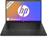 HP Laptop 17,3 Zoll HD+ Display, Intel Celeron N4120, 8GB DDR4 RAM, 256GB SSD, Intel UHD 600 Grafik, Windows 11, QWERTZ Tastatur, Schwarz