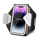 Sportarmband Handy Armbandhalter mit Reißverschlusstasche zum Laufen Running Armband für iPhone 15/14 Pro Max/13/12/11 Galaxy S23 /S22/Huawei P50 Pro/P40 Pro Handy Armband Joggen Mit Karten Halter