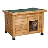 Kerbl Katzenhaus Rustica aus Holz, Schwingtüre mit...