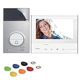 BTICINO, Flex ONE 2-Draht Videosprechanlagen WLAN Set, Classe 300 X13E mit 7' Touchscreen, 105° Weitwinkel Kamera, Video Speicherung, Transponder Türöffner-Schlüsselloser Zugang, IP54, IK10, 363911