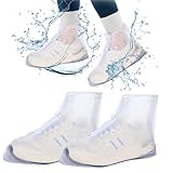 ElevateTech 2 Stück Wasserdicht Schuhüberzieher Wasserdichte Regenschuhüberzüge Regen Schuhüberzüge Wasserdichte Überschuhe mit Reißverschluss Wiederverwendbare Überschuhe für Radfahren, Camping, XL