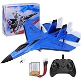 Henakmsl RC Flugzeug 2CH Ferngesteuerter SU35 Kämpfer 2.4GHz RC Flugzeug RTF für Anfänger, Kinder und Erwachsene, FX620 Flugzeug Spielzeug mit Farbigen Lichtern USB-Aufladung Blau