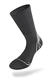 2er Pack LENZ TREKKING 1.0 Unisex Outdoor Trekking Wander Socken 050(45-47,BLACK/GREY - schwarz, grau)