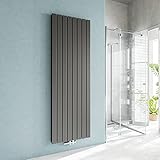 Acezanble Design Heizkörper Flach 1800 x 602 mm Anthrazit Doppellagig Vertikal Paneelheizkörper Mittelanschluss Radiator Heizung für Wohnzimmer 2330W