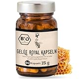 beegut BIO Gelée Royale Kapseln, 60 Kapseln mit je 170mg Pulver = 500mg pures Gelee Royal, nachhaltig im Glas verpackt & verkapselt in Deutschland