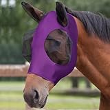 Adiwo Fliegenmaske Pferd UV Schutz, Super Comfort Stretchy Horse Fly Mask mit Large Eye Space Elastisch Pferdefliegenmaske mit Ohrenschutz Fliegenhaube Pferde Fliegenmaske Atmungsaktiv Hautfreundlich