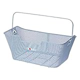 Fox Parts Hinterradkorb Ergo-Griff- abgeschrägte Seiten- Federklappenausschnitt, silber, 40x28x18cm, 05100505