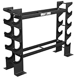 GORILLA SPORTS® Hantelständer - 8 Ablagen, 2 Ebenen, bis 300 kg, aus Stahl, Robust, Schwarz - Hantelablage, Dumbbell Rack, Stand, Kurzhantelständer, Kurzhantelablage, Hantelhalter für Kurzhantel