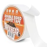 TAPEBEAR Teppichklebeband Doppelseitig Extra Starkes 18m x 50mm, RüCkstandsfrei Doppelseitiges Teppich Klebeband von Teppich, Bodenbelag, den privaten und professionellen Gebrauch, Weiß