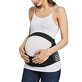 BBHoping 3-in-1 Schwangerschaftsgürtel, Schwangerschaftsgürtel, Bauchstützband, atmungsaktiv, lindert Schmerzen und Bauchband für Schwangerschaft, Schwarz, Medium