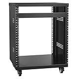 VEVOR 12U Server-Rack, 226,8 kg Kapazität, Netzwerk-Stereo-Aufnahmestudio-Rack mit feststellbaren Lenkrollen, Ideal für die Montage von Audio-, Video-, Musik- und IT-Geräten, 510 x 460 x 700 mm
