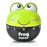 Mechanischer Küchentimer, Eieruhren Küchentimer Cartoon-Frosch Zeitmesser Küche Kurzzeitmesser Eieruhr lustig Countdown Timer 360-Grad-Timer für Schlafende Erinnerungsuhren Küchenhelfer (Grün)