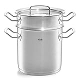Fissler Original-Profi Collection Multistar / Edelstahl-Topf (Ø 20 cm, 6 L) hoher Kochtopf mit Deckel, Siebeinsatz zum Dünsten und Garen, - Induktion