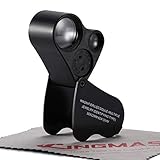 KINGMAS Beleuchtete Schmucklupe mit 2 Linsen, 30-Fach 22 mm,...