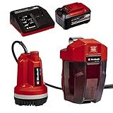 Einhell Akku-Tauchdruck/Regenfasspumpe GE-PP 18 RB Li Power X-Change (18 V, Förderdruck max. 2 bar, max. 3.000 L/h, flexible Batteriebox, inkl. 5,2 Ah Akku und Fastcharger)