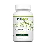 Plusvive – Hyaluronsäure 90 Kapseln – hochdosiert mit 500 mg Hyaluronsäure pro Kapsel – 500–700 kDa – mit Apfelextrakt – laborgeprüft und vegan