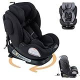 FableKids Kinderautositz mit Isofix | 360° drehbar | Autokindersitz | Autositz | Kindersitz i-Size 40-150cm | 5-Punkt-Sicherheitsgurt | 8-fach einstellbare Kopfstütze ECE R129/03 | Schwarz