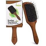 lampox Haarbürste Paddle Brush Paddlebrush Paddel Bürste Entwirrbürste Bürste mit Wildschweinborsten aus Bambusholz