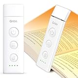 Gritin Leselampe Buch Klemme, USB C Wiederaufladbare Buchlampe Augenschonende Leselicht für Lesen ins Bett, 3 Farbtemperaturen & Stufenlos Dimmbar, Winkel Eintsellbar Klemmleuchte für Buchliebhaber