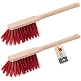 2er Set Handfeger Langer Stiel, Made in Germany, Handfeger für Draußen, Garten, Robuster Handbesen mit langem Stiel, Langstiel Handkehrer, Handbesen