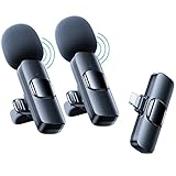 WHJC Lavalier Mikrofon Kabellos für iPhone/iPad/Android/Laptop, Plug-Play Lavalier Microphone Wireless Ansteckmikrofon, Rauschunterdrückung/Stummschaltung, für Live,Videoaufzeichnung,YouTube,Vlog