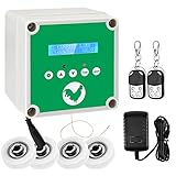 Jradse Automatischer Hühnerstall-Türöffner mit Timer & 2 Fernbedienungen, Türhebesystem IP65, wasserdicht, batteriebetrieben oder solarbetrieben