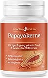 Papaya Kerne getrocknet - 50 g - Enthält das Enzym Papain - Getrocknete Papaya Samen in Rohkostqualität - Papaya-Pfeffer ohne Zusatzstoffe - Würziges Topping