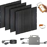 Slim-Line Modul 4er Set mit Wechselrichter Balkonkraftwerk Komplettset PV-Anlage Solaranlage