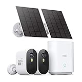 AOSU 2K QHD Überwachungskamera Akku mit Solarpanel, Solar Kamera Überwachung aussen, 166° Ultra Weitsicht, PIR Bewegungsmelder, Nachtsicht, IP67, Wlan, Outdoor mit 32GB Lokale Speicherung