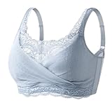 XWSM Mastektomie BH Postoperativer BH Mit Taschen Bügelloser Spitzen BH for Damen for Den Alltag Zur Unterstützung Von Silikon Brustprothesen(Gray,75C)