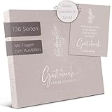 Love Notes® Gästebuch Hochzeit mit Fragen zum Ausfüllen – Hochwertiges Hochzeitsbuch für unvergessliche Erinnerungen, Edle Silber Prägung, 70 Gästeeinträge, 21 x 23 cm, Leinen Hardcover (Sandbeige)