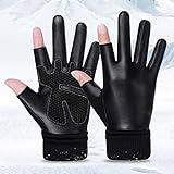n/a Winterhandschuhe für Herren und Damen, warm, warm, Fleece-Handschuhe, für Outdoor, Laufen, Ski, Schneemobil-Handschuhe (Farbe: A, Größe: M)