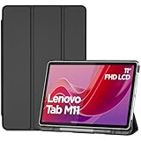ProCase Hülle für 11' Lenovo Tab M11 2024 mit Stifhalter, Ultra-Dünn & Leicht Smart Case Cover- Schwarz