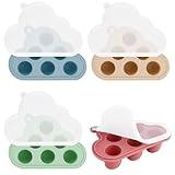 Zosenyer Babybrei Einfrieren Behälter, Silikon Beikost Aufbewahrungsboxen, 4er-Pack mit Deckeln, Perfekt für Babynahrung, Fruchtsauger, Muttermilch, Eiswürfel und Mehr