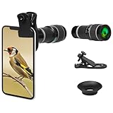 20X Long Focus Objektiv, Telezoom Objektiv langes Fokus Zoom Teleobjektiv Handyobjektiv Kameraobjektiv mit Clip, Handy Objektiv Linse Kit, Teleobjektiv für IOS iPhone und meisten Android Smartphone