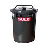 SULO SME35-35 Liter Mülltonne im Retrodesign mit Tragegriff und Verschlussbügel