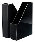 HAN Stehsammler i-LINE – 2 STÜCK, eleganter, moderner High-End Stehsammler für Hefte, Zeitschriften und Mappen bis Format DIN A4/C4, schwarz, 16501-13