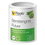 Raab Bio Gerstengras-Pulver, rückstandskontrolliert, vegan, Rohkost-Qualität, Raw Food, glutenfrei, enthält natürlicherweise Eisen, Folsäure und Vitamin K, 1er Pack ( 75 g Dose)