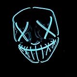 Original Cup The Purge® LED Maske | American Nightmare Blau | Premium Qualität | Hartplastik | 3 Blinkmodi | LED Maske | Cosplay | Halloween | Neon | 100% Horror | 100% Spaß