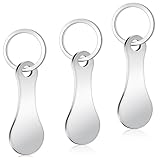 leersao 3 Stück Einkaufswagenlöser Edelstahl Einkaufswagenchip Abnehmbarer Einkaufswagenchip Metall Einkaufswagen Schlüsselanhänger