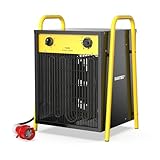 DAHTEC Elektroheizer Heizlüfter Große Räume Bauheizer 15kw Elektro Heizstrahler mit Thermostat Elektrisch Heizgerät mit 4 Heizstufen Heizgebläse für Garage, Baustelle